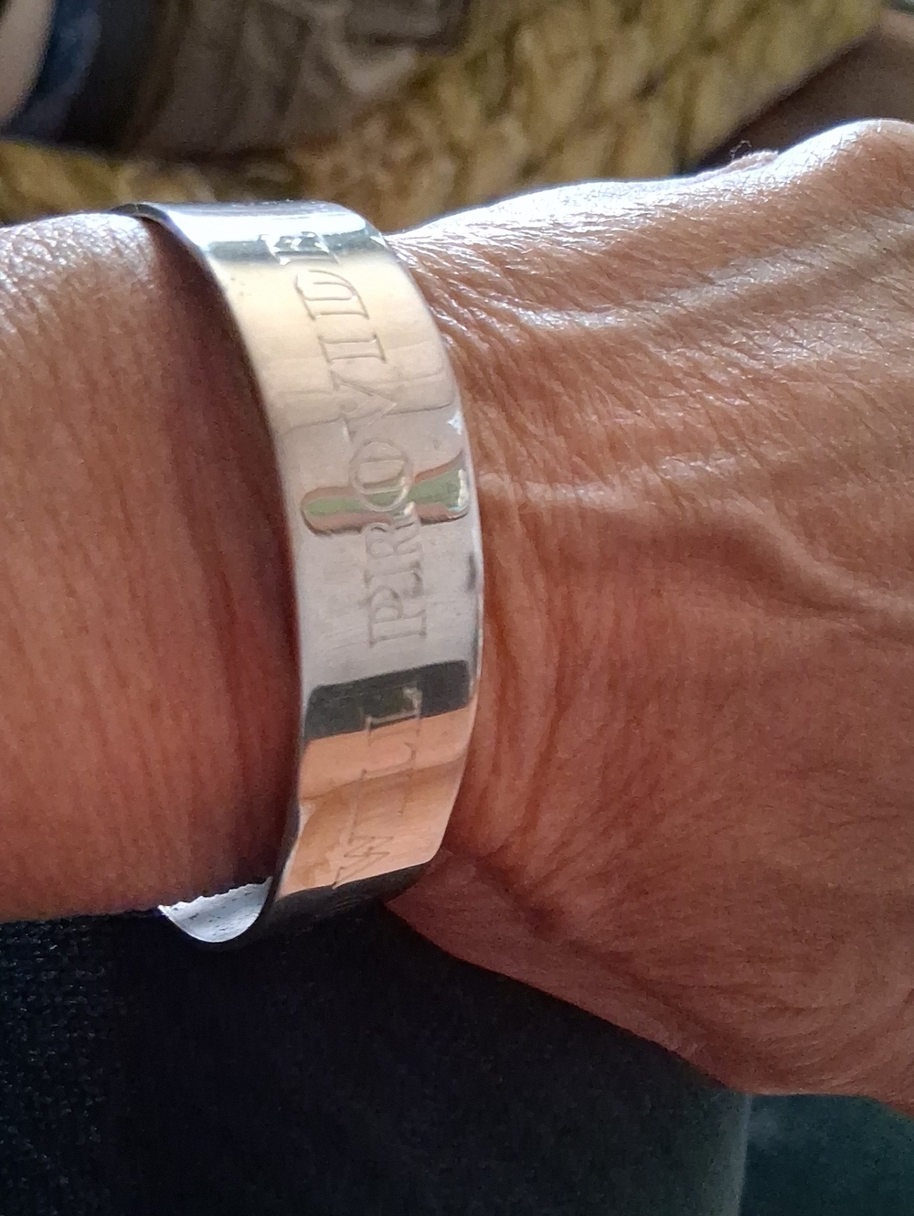 Silver Engraved Metal Cuff Bracelet - Fashion Wearable